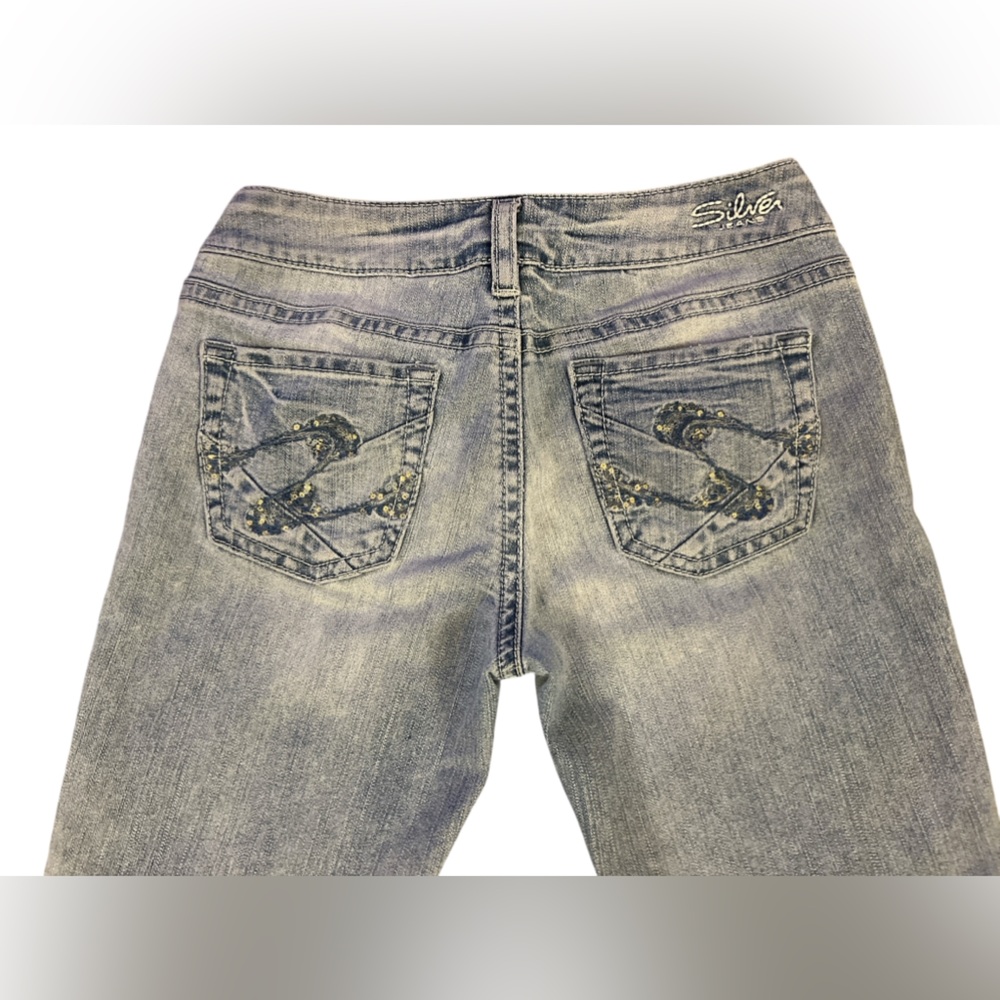 Silver Women's Jeans Suki Capri Size 28 Blue Wash Handcrafted Imported Canadian - Picture 4 of 10